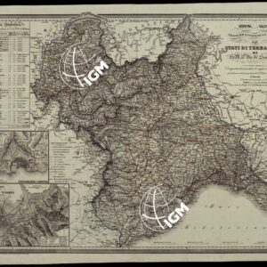 NUOVA CARTA GEOGRAFICA, STATISTICA E STRADALE DEGLI STATI DI TERRAFERMA  DI S.M. IL RE DI SARDEGNA.
