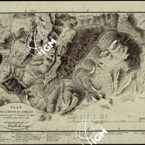 PLAN DE LA ROUTE DU SIMPLON COMMENCEE PAR LES FRANCAIS EN 1800 ET ACHEVEE PAR EUX EN 1807.