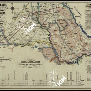 PIANO GENERALE DEI TERRITORI DELLE PROVINCIE DI VERCELLI, CASALE, E LOMELLINA IRRIGABILI COLLE ACQUE DEL FIUME PO', PRESE A CHIVASSO E CONDOTTE NEL GRAN CANALE PROGETTATO FRA IL PO' ED IL TICINO SECONDO IL DELINEATO IN ROSSO.