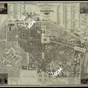 PIANTA REGOLARE DELLA CITTA' E BORGHI DI TORINO 1840.