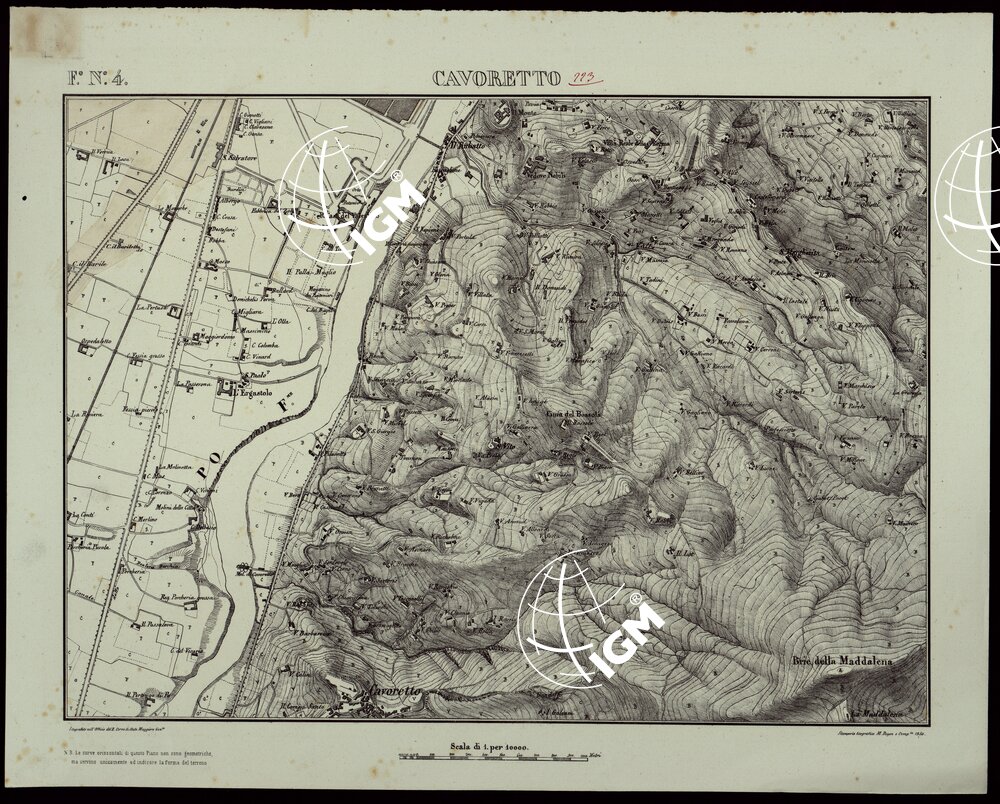 TORINO E DINTORNI - F°.N°. 4. CAVORETTO (CON SFUMO)