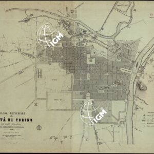 PIANO GENERALE DELLA CITTA' DI TORINO SUOI BORGHI E DIPENDENZE COGLI INGRANDIMENTI IN COSTRUZIONE PER CURA DEL MUNICIPIO ALLA SCALA META' DELLA CAMERALE DI SAVOJA OSSIA DI 1 A 4.725