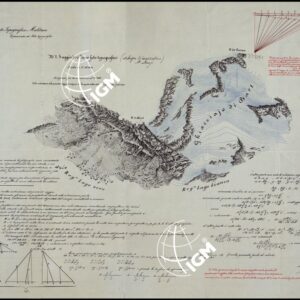 TRENTADUE PANORAMI FOTOGRAFICI ESEGUITI DAL TENENTE DI STATO MAGGIORE SIG. MANZI NEL 1876, PER STUDI SULLA FOTOTOPOGRAFIA - N°2 SAGGIO DI RILIEVO FOTO-TOPOGRAFICO (SCHIZZO DIMOSTRATIVO M. MANZI) SCALA 1.10.000