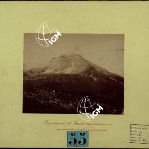 TRENTADUE PANORAMI FOTOGRAFICI ESEGUITI DAL TENENTE DI STATO MAGGIORE SIG. MANZI NEL 1876, PER STUDI SULLA FOTOTOPOGRAFIA PROSPETTIVA DEL M. LAMET (3412 M. SUL LIVELLO DEL MARE) ESEGUITO ALL'ALTEZZA DI 2750 M. (PROCEDIMENTO A SECCO).