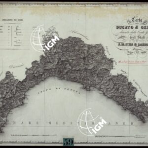 CARTA DEL DUCATO di GENOVA DESUNTA DALLA CARTA GENERALE DEGLI STATI S.M. IL RE DI SARDEGNA AL 1 250000.