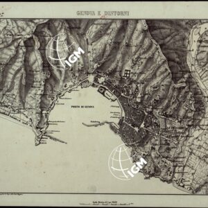 CARTA TOPOGRAFICA DEI DINTORNI DI GENOVA (PARTE NORD-EST) ALLA SCALA DI 1 al 9450 LITOGRAFIZZATA NEL 1851 - Fog. N.°7.