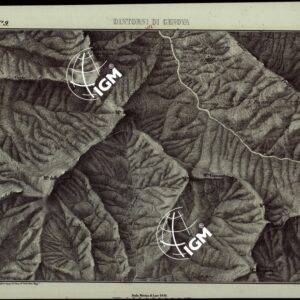 CARTA TOPOGRAFICA DEI DINTORNI DI GENOVA (Parte Nord-Est) alla scala di 1 al 9450 Litografizzata nel 1851 - Fog.°N.°9.