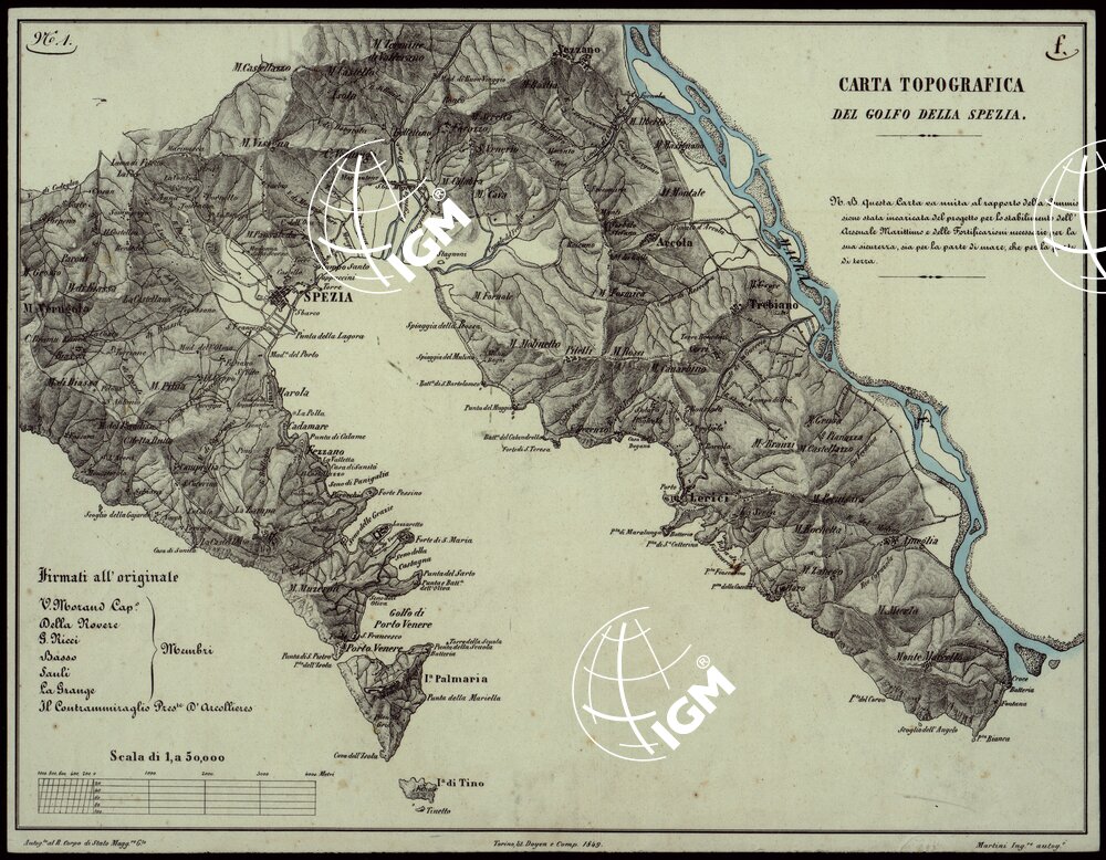 CARTA TOPOGRAFICA DEL GOLFO DELLA SPEZIA