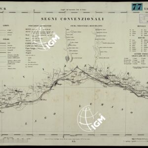 CARTA TOPOGRAFICA DEGLI STATI IN TERRAFERMA DI S.M. IL RE DI SARDEGNA ALLA SCALA DI 1A 50.000. OPERA DEL CORPO REALE DELLO STATO MAGGIORE - FOGLIO N.° II LAUSANNE SEGNI CONVENZIONALI