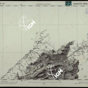 CARTA TOPOGRAFICA DEGLI STATI IN TERRAFERMA DI S.M. IL RE DI SARDEGNA ALLA SCALA DI 1A 50.000. OPERA DEL CORPO REALE DELLO STATO MAGGIORE - FOGLIO N.°IV SORGENTI DELLA TOCE