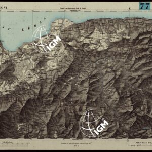 CARTA TOPOGRAFICA DEGLI STATI IN TERRAFERMA DI S.M. IL RE DI SARDEGNA ALLA SCALA DI 1A 50.000. OPERA DEL CORPO REALE DELLO STATO MAGGIORE - FOGLIO N.°VI THONON