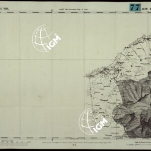 CARTA TOPOGRAFICA DEGLI STATI IN TERRAFERMA DI S.M. IL RE DI SARDEGNA ALLA SCALA DI 1A 50.000. OPERA DEL CORPO REALE DELLO STATO MAGGIORE - FOGLIO N.°VIII ALPE DIVEGLIA