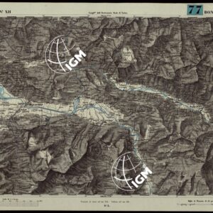 CARTA TOPOGRAFICA DEGLI STATI IN TERRAFERMA DI S.M. IL RE DI SARDEGNA ALLA SCALA DI 1A 50.000. OPERA DEL CORPO REALE DELLO STATO MAGGIORE - FOGLIO N.°XII BONNEVILLE