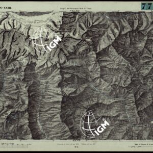 CARTA TOPOGRAFICA DEGLI STATI IN TERRAFERMA DI S.M. IL RE DI SARDEGNA ALLA SCALA DI 1A 50.000. OPERA DEL CORPO REALE DELLO STATO MAGGIORE - FOGLIO N.°XXIII MONTE ROSA
