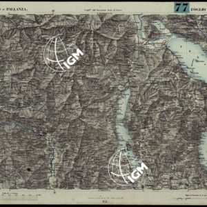 CARTA TOPOGRAFICA DEGLI STATI IN TERRAFERMA DI S.M. IL RE DI SARDEGNA ALLA SCALA DI 1A 50.000. OPERA DEL CORPO REALE DELLO STATO MAGGIORE - FOGLIO N.°XXIV VARALLO PALLANZA