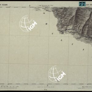 CARTA TOPOGRAFICA DEGLI STATI IN TERRAFERMA DI S.M. IL RE DI SARDEGNA ALLA SCALA DI 1A 50.000. OPERA DEL CORPO REALE DELLO STATO MAGGIORE - FOGLIO N.°XXXIV LES ECHELLES