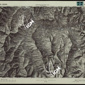 CARTA TOPOGRAFICA DEGLI STATI IN TERRAFERMA DI S.M. IL RE DI SARDEGNA ALLA SCALA DI 1A 50.000. OPERA DEL CORPO REALE DELLO STATO MAGGIORE - FOGLIO N.°XXXVI MOUTIERS