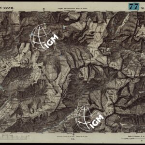 CARTA TOPOGRAFICA DEGLI STATI IN TERRAFERMA DI S.M. IL RE DI SARDEGNA ALLA SCALA DI 1A 50.000. OPERA DEL CORPO REALE DELLO STATO MAGGIORE - FOGLIO N.°XXXVII MONTE ISERAN