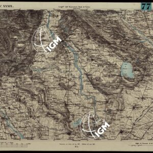CARTA TOPOGRAFICA DEGLI STATI IN TERRAFERMA DI S.M. IL RE DI SARDEGNA ALLA SCALA DI 1A 50.000. OPERA DEL CORPO REALE DELLO STATO MAGGIORE - FOGLIO N.°XXXIX IVREA