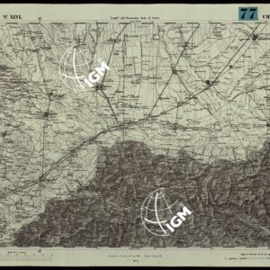 CARTA TOPOGRAFICA DEGLI STATI IN TERRAFERMA DI S.M. IL RE DI SARDEGNA ALLA SCALA DI 1A 50.000. OPERA DEL CORPO REALE DELLO STATO MAGGIORE - FOGLIO N.°XLVI  CHIVASSO