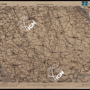CARTA TOPOGRAFICA DEGLI STATI IN TERRAFERMA DI S.M. IL RE DI SARDEGNA ALLA SCALA DI 1A 50.000. OPERA DEL CORPO REALE DELLO STATO MAGGIORE - FOGLIO N.°XLVIII MORTARA