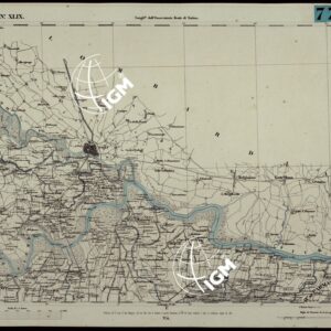 CARTA TOPOGRAFICA DEGLI STATI IN TERRAFERMA DI S.M. IL RE DI SARDEGNA ALLA SCALA DI 1A 50.000. OPERA DEL CORPO REALE DELLO STATO MAGGIORE - FOGLIO N.°XLIX  PAVIA