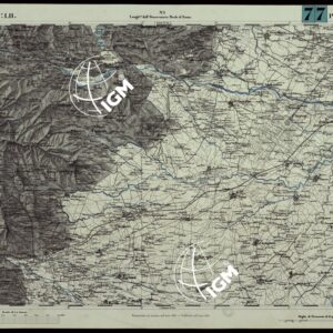 CARTA TOPOGRAFICA DEGLI STATI IN TERRAFERMA DI S.M. IL RE DI SARDEGNA ALLA SCALA DI 1A 50.000. OPERA DEL CORPO REALE DELLO STATO MAGGIORE - FOGLIO N.°LII PINEROLO