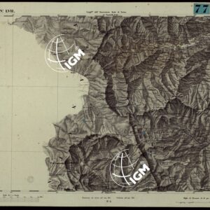 CARTA TOPOGRAFICA DEGLI STATI IN TERRAFERMA DI S.M. IL RE DI SARDEGNA ALLA SCALA DI 1A 50.000. OPERA DEL CORPO REALE DELLO STATO MAGGIORE - FOGLIO N.°LVII MONTE VISO