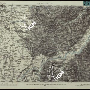 CARTA TOPOGRAFICA DEGLI STATI IN TERRAFERMA DI S.M. IL RE DI SARDEGNA ALLA SCALA DI 1A 50.000. OPERA DEL CORPO REALE DELLO STATO MAGGIORE - FOGLIO N.°LIX ALBA