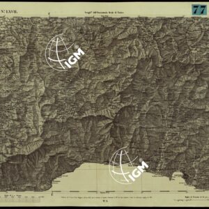 CARTA TOPOGRAFICA DEGLI STATI IN TERRAFERMA DI S.M. IL RE DI SARDEGNA ALLA SCALA DI 1A 50.000. OPERA DEL CORPO REALE DELLO STATO MAGGIORE - FOGLIO N.°LXVII GENOVA