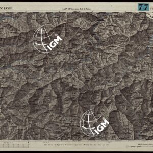 CARTA TOPOGRAFICA DEGLI STATI IN TERRAFERMA DI S.M. IL RE DI SARDEGNA ALLA SCALA DI 1A 50.000. OPERA DEL CORPO REALE DELLO STATO MAGGIORE - FOGLIO N.°LXVIII TORRIGLIA