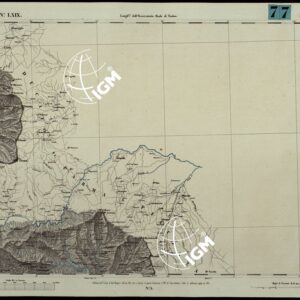 CARTA TOPOGRAFICA DEGLI STATI IN TERRAFERMA DI S.M. IL RE DI SARDEGNA ALLA SCALA DI 1A 50.000. OPERA DEL CORPO REALE DELLO STATO MAGGIORE - FOGLIO N.°LXIX MONTE PENNA