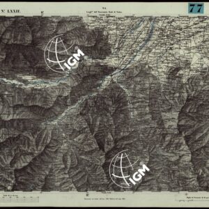 CARTA TOPOGRAFICA DEGLI STATI IN TERRAFERMA DI S.M. IL RE DI SARDEGNA ALLA SCALA DI 1A 50.000. OPERA DEL CORPO REALE DELLO STATO MAGGIORE - FOGLIO N.°LXXII CUNEO
