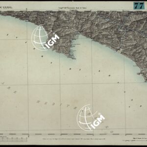CARTA TOPOGRAFICA DEGLI STATI IN TERRAFERMA DI S.M. IL RE DI SARDEGNA ALLA SCALA DI 1A 50.000. OPERA DEL CORPO REALE DELLO STATO MAGGIORE - FOGLIO N.°LXXVI CHIAVARI