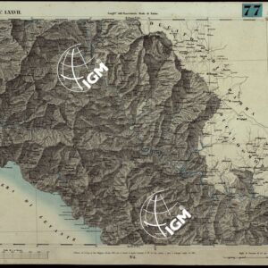 CARTA TOPOGRAFICA DEGLI STATI IN TERRAFERMA DI S.M. IL RE DI SARDEGNA ALLA SCALA DI 1A 50.000. OPERA DEL CORPO REALE DELLO STATO MAGGIORE - FOGLIO N.°LXXVII LEVANTO