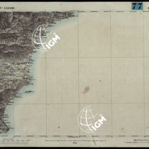 CARTA TOPOGRAFICA DEGLI STATI IN TERRAFERMA DI S.M. IL RE DI SARDEGNA ALLA SCALA DI 1A 50.000. OPERA DEL CORPO REALE DELLO STATO MAGGIORE - FOGLIO N.°LXXXIII ALBENGA
