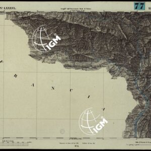 CARTA TOPOGRAFICA DEGLI STATI IN TERRAFERMA DI S.M. IL RE DI SARDEGNA ALLA SCALA DI 1A 50.000. OPERA DEL CORPO REALE DELLO STATO MAGGIORE - FOGLIO N.°LXXXVI  LEVENZO