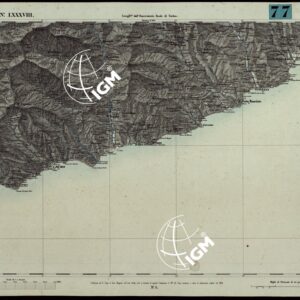 CARTA TOPOGRAFICA DEGLI STATI IN TERRAFERMA DI S.M. IL RE DI SARDEGNA ALLA SCALA DI 1A 50.000. OPERA DEL CORPO REALE DELLO STATO MAGGIORE - FOGLIO N.°LXXXVIII  SAN REMO