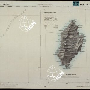 CARTA TOPOGRAFICA DEGLI STATI IN TERRAFERMA DI S.M. IL RE DI SARDEGNA ALLA SCALA DI 1A 50.000. OPERA DEL CORPO REALE DELLO STATO MAGGIORE - FOGLIO N.°LXXXIX  ISOLA DI CAPRAJA