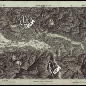 CARTA TOPOGRAFICA DEGLI STATI IN TERRAFERMA DI S.M. IL RE DI SARDEGNA ALLA SCALA DI 1A 50.000 OPERA DEL CORPO REALE DELLO STATO MAGGIORE RIVEDUTI E CORRETTI - FOGLIO N.° XII BONNEVILLE