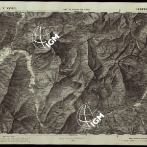 CARTA TOPOGRAFICA DEGLI STATI IN TERRAFERMA DI S.M. IL RE DI SARDEGNA ALLA SCALA DI 1A 50.000 OPERA DEL CORPO REALE DELLO STATO MAGGIORE RIVEDUTI E CORRETTI - FOGLIO N.° XXVIII - ALBERT VILLE