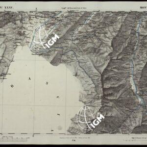 CARTA TOPOGRAFICA DEGLI STATI IN TERRAFERMA DI S.M. IL RE DI SARDEGNA ALLA SCALA DI 1A 50.000 OPERA DEL CORPO REALE DELLO STATO MAGGIORE RIVEDUTI E CORRETTI - FOGLIO N.° XXXV MONTMEILLAN