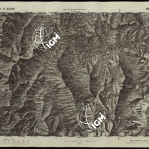 CARTA TOPOGRAFICA DEGLI STATI IN TERRAFERMA DI S.M. IL RE DI SARDEGNA ALLA SCALA DI 1A 50.000 OPERA DEL CORPO REALE DELLO STATO MAGGIORE RIVEDUTI E CORRETTI - FOGLIO N.° XXXVI MOUTIERS