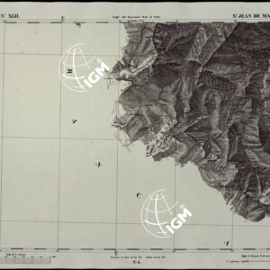 CARTA TOPOGRAFICA DEGLI STATI IN TERRAFERMA DI S.M. IL RE DI SARDEGNA ALLA SCALA DI 1A 50.000 OPERA DEL CORPO REALE DELLO STATO MAGGIORE RIVEDUTIE CORRETTI - FOGLIO N.° XLII SANT'JEAN DE MAURIENNE