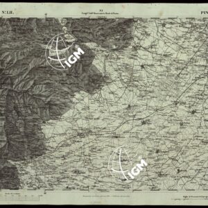 CARTA TOPOGRAFICA DEGLI STATI IN TERRAFERMA DI S.M. IL RE DI SARDEGNA ALLA SCALA DI 1A 50.000 OPERA DEL CORPO REALE DELLO STATO MAGGIORE RIVEDUTI E CORRETTI - FOGLIO N.° LII PINEROLO