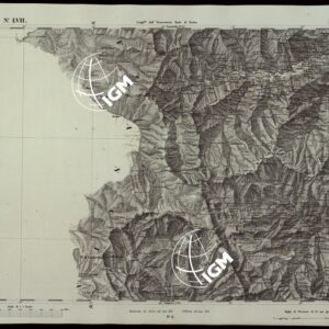 CARTA TOPOGRAFICA DEGLI STATI IN TERRAFERMA DI S.M. IL RE DI SARDEGNA ALLA SCALA DI 1A 50.000 OPERA DEL CORPO REALE DELLO STATO MAGGIORE RIVEDUTI E CVORRETTI - FOGLIO N.° LVII MONTE VISO