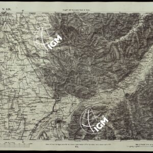 CARTA TOPOGRAFICA DEGLI STATI IN TERRAFERMA DI S.M. IL RE DI SARDEGNA ALLA SCALA DI 1A 50.000 OPERA DEL CORPO REALE DELLO STATO MAGGIORE RIVEDUTI E CORRETTI - FOGLIO N.° LIX ALBA
