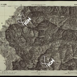 CARTA TOPOGRAFICA DEGLI STATI IN TERRAFERMA DI S.M. IL RE DI SARDEGNA ALLA SCALA DI 1A 50.000 OPERA DEL CORPO REALE DELLO STATO MAGGIORE RIVEDUTI E CORRETTI - FOGLIO N.° LXIII SAMPEYRE