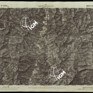 CARTA TOPOGRAFICA DEGLI STATI IN TERRAFERMA DI S.M. IL RE DI SARDEGNA ALLA SCALA DI 1A 50.000 OPERA DEL CORPO REALE DELLO STATO MAGGIORE RIVEDUTI E CORRETTI - FOGLIO N.° LXVI ROCCAVERANO