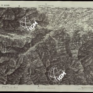 CARTA TOPOGRAFICA DEGLI STATI IN TERRAFERMA DI S.M. IL RE DI SARDEGNA ALLA SCALA DI 1A 50.000 OPERA DEL CORPO REALE DELLO STATO MAGGIORE RIVEDUTI E CORRETTI - FOGLIO N.° LXXII CUNEO